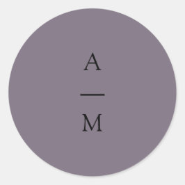 モノグラムミニマルトレンディーシックダスティパープル結婚ズ ラウンドシール