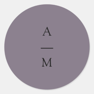 モノグラムミニマルトレンディーシックダスティパープル結婚ズ ラウンドシール