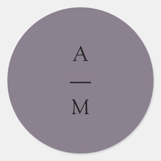 モノグラムミニマルトレンディーシックダスティパープル結婚ズ ラウンドシール (正面)