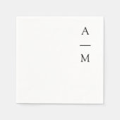 モノグラムミニマルトレンディーシッ結婚ク白黒 スタンダードカクテルナプキン (正面)