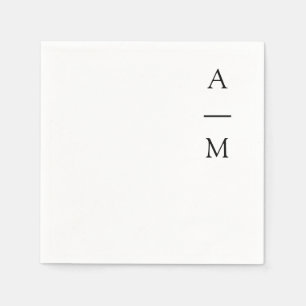 モノグラムミニマルトレンディーシッ結婚ク白黒 スタンダードカクテルナプキン