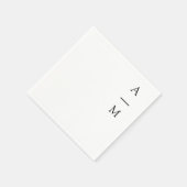 モノグラムミニマルトレンディーシッ結婚ク白黒 スタンダードカクテルナプキン (角)