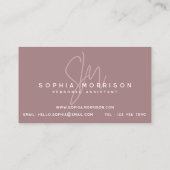 モノグラムミニマルナチュラルルックパープル 名刺 (裏面)