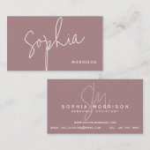 モノグラムミニマルナチュラルルックパープル 名刺 (正面/裏面)