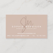 モノグラムミニマルナチュラルルックピンク 名刺 (裏面)