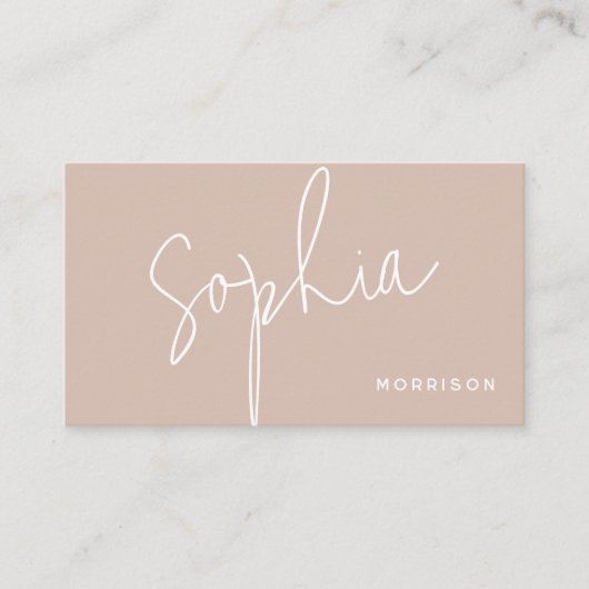 モノグラムミニマルナチュラルルックピンク 名刺 (正面)