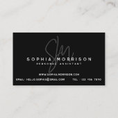 モノグラムミニマルナチュラルルックブラック 名刺 (裏面)