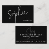 モノグラムミニマルナチュラルルックブラック 名刺 (正面/裏面)