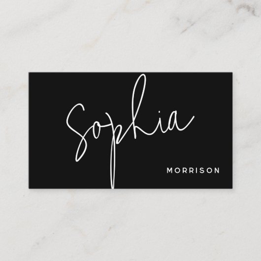 モノグラムミニマルナチュラルルックブラック 名刺 (正面)