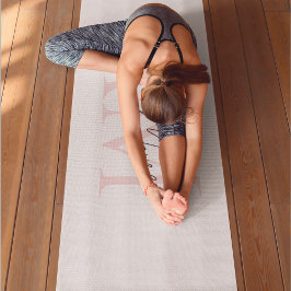 「モノグラムミニマルパステルパーソナライズされたピンク ヨガマット