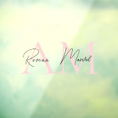 モノグラムミニマルパパーソナライズされたステルピンク ウィンドウサイン (シート3)