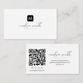 モノグラムミニマルブラックスクリプエレガントトフェミニン 名刺 (正面/裏面)