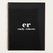 モノグラムミニマルブラックリネン プランナー手帳 (正面)