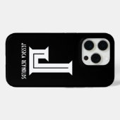 モノグラムミニマルブラック Case-Mate iPhoneケース (裏面 (横))