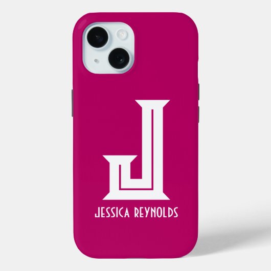 モノグラムミニマルホットピンク Case-Mate iPhoneケース (裏面)