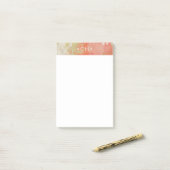 モノグラムミニマルモダンスタイリッシュ抽象芸術桃 ポストイット (デスク上)