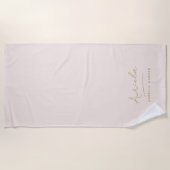 モノグラムミニマルモダンスタイリッシュ赤面ピンク金ゴールド ビーチタオル (正面)