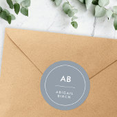 モノグラムミニマルモダンデュスキーブルーグレー ラウンドシール