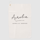 モノグラムミニマルモダンラストスクリフェミニンプト ゴルフタオル (正面)