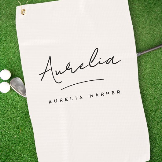 モノグラムミニマルモダンラストスクリフェミニンプト ゴルフタオル