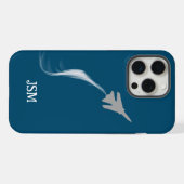 モノグラムミニマルモダンリスト，パイロット，飛行機，飛行機 iPhoneケース (裏面横)