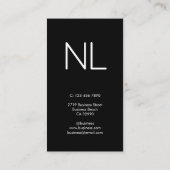 モノグラムミニマルモダン白黒垂直 名刺 (裏面)