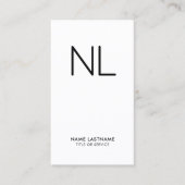 モノグラムミニマルモダン白黒垂直 名刺 (正面)