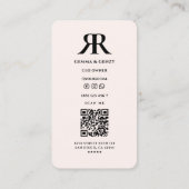 モノグラムミニマルロゴRパステルモダンピンク 名刺 (裏面)