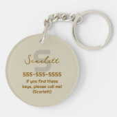 モノグラムミニマル名モダンクロチェットバナナ キーホルダー (裏面)