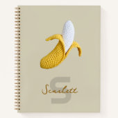 モノグラムミニマル名モダンクロチェットバナナ ノートブック (正面)