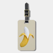 モノグラムミニマル名モダンクロチェットバナナ ラゲッジタグ (正面縦)