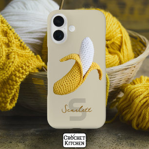 モノグラムミニマル名モダンクロチェットバナナ iPhone 16ケース