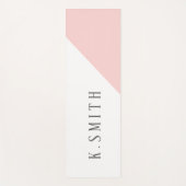 モノグラムミニマル白とピンク幾何学模様 ヨガマット (正面)