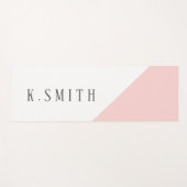 モノグラムミニマル白とピンク幾何学模様 ヨガマット (正面(横))