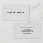 モノグラムミニマル白テクスチャ 名刺 (正面/裏面)