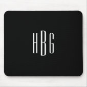 モノグラムミニマル白黒イニシャル マウスパッド (正面)