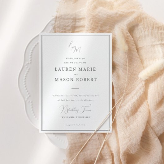 モノグラムミニマル結婚式招待状 招待状