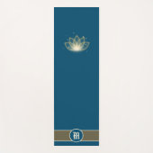 モノグラムミニマル金ゴールドロータスフラワーゼンアイコン ヨガマット (正面)