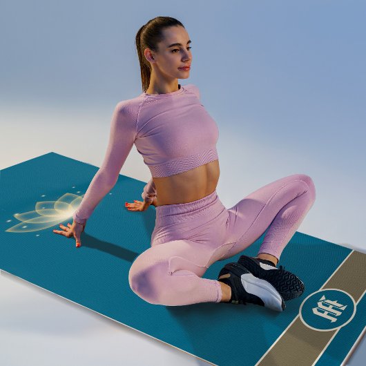 モノグラムミニマル金ゴールドロータスフラワーゼンアイコン ヨガマット