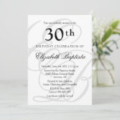 モノグラムミニマル30th誕生日パーティー 招待状 (スタンド正面)