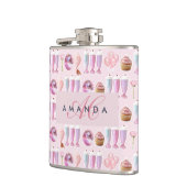 モノグラムミルクシェイクかわいい赤面ピンクレトロギフト フラスク (左)