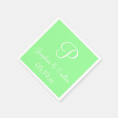 モノグラムミントグリーンハイエンドカラーコーディネートNa スタンダードカクテルナプキン (角)