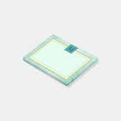 モノグラムミントグリーンヴィンテージテクスチャ ポストイット (アングル)