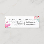 モノグラムミントピンクフローラ水彩花束 スキニー名刺 (裏面)