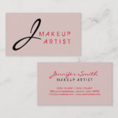 モノグラムメイクアップアーティストのダストストストーム背景 名刺 (正面/裏面)