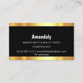 モノグラムメイクアップアーティストヘアサロンブラック金ゴールドVIP 名刺 (裏面)