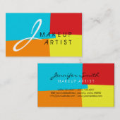 モノグラムメイクアップアーティストモダンレトロカラー#4 名刺 (正面/裏面)