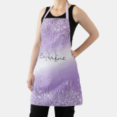 モノグラムメタリックバイオレットパープルドリッピンググリッター エプロン (インサイチュ)