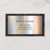 モノグラムメタリックバナー |黒くしゃくしゃになった紙 名刺 (裏面)