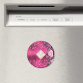 モノグラムメタリックピンクロセゴルド海軍グリッター ガーリー マグネット (インサイチュ (食洗機))